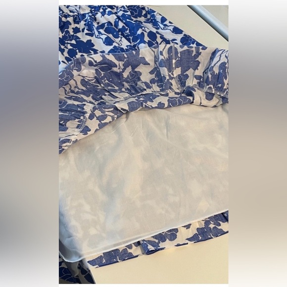 Hyacinth House Sybil Maxi Dress XXS Blue Floral One Shoulder Cotton Lined NWT - Picture 10 of 16